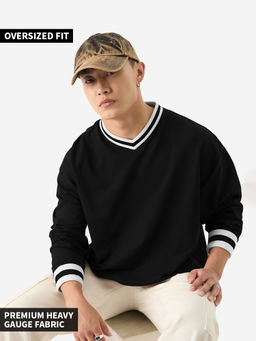 The Souled Store - Originals Solids: Black Men Oversized Full Sleeve T-Shirt