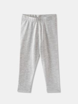 R&B - Cotton Fitted Full Length Mid Rise Girls Legging-Grey