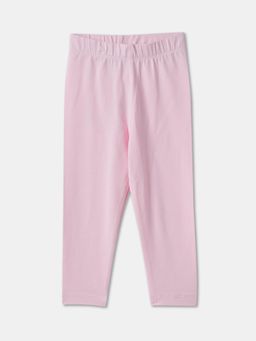R&B - Cotton Fitted Full Length Mid Rise Girls Legging-Pink