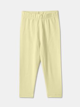 R&B - Cotton Fitted Full Length Mid Rise Girls Legging-Yellow