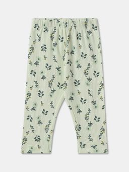 R&B - Cotton Solid Regular Fit Full Length Girls Legging-Green