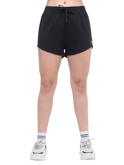 Hunnit - Women Mid Rise Relaxed Fit Casual Shorts With Pockets - Black