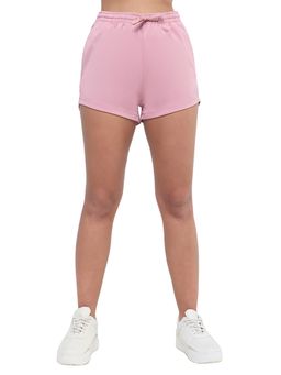 Hunnit - Women Mid Rise Relaxed Fit Casual Shorts With Pockets - Pink