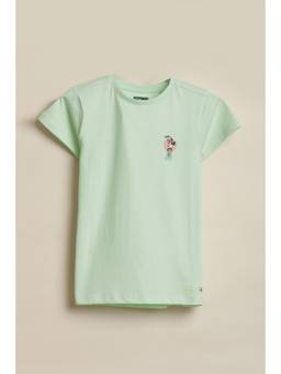 Allen Solly - Girls Green Graphic Print Casual T-Shirt