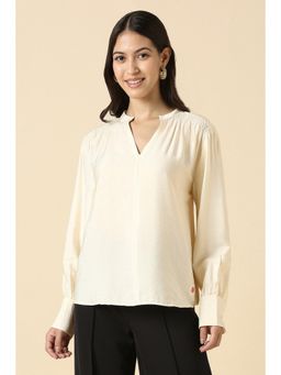 Allen Solly - Women Cream Solid Formal Top