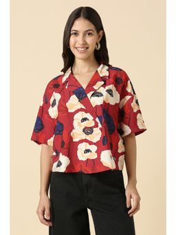 Allen Solly - Women Red Print Casual Top