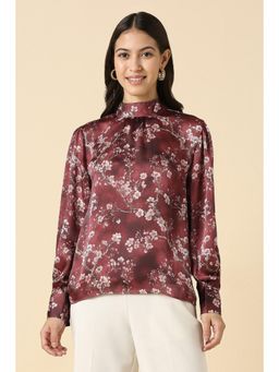 Allen Solly - Women Maroon Print Formal Top
