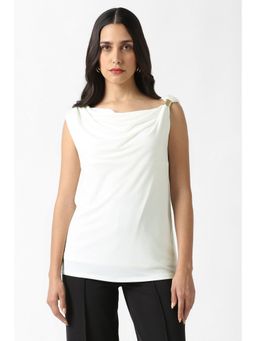 Van Heusen - Women White Solid Party Cowl Neck Top