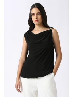 Van Heusen - Women Black Solid Party Cowl Neck Top