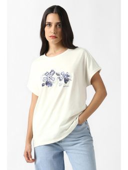 Van Heusen - Women White Embellished Casual Round Neck Top