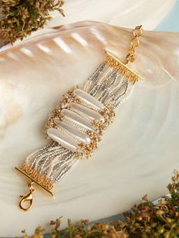 House of D'oro - Modern Contemporary Pearl Drop Bracelet