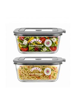Kilner - 2 Pcs x 800ml Airtight Glass Food Storage Container, Oven and Freezer Safe (Pack of 2)
