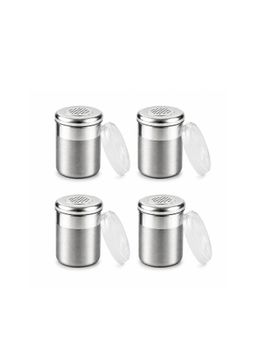 Culinex by thinKitchen - 4 Pcs x 120ml Powder Shaker Set with Lid for Sugar, Cocoa (Pack of 4)