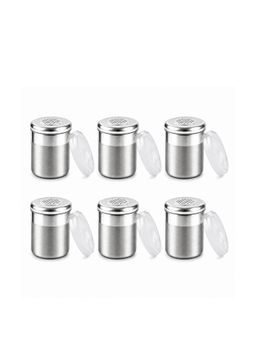 Culinex by thinKitchen - 6 Pcs x 120ml Powder Shaker Set with Lid for Sugar, Cocoa (Pack of 6)