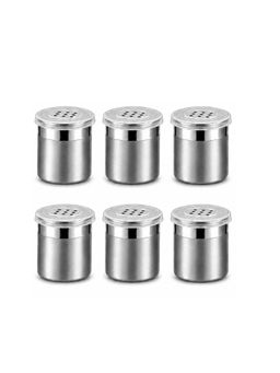 Culinex by thinKitchen - 6 Pcs x 100ml Coarse Spice Shaker Set with Lid, Dual Finish (Pack of 6)