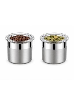 Culinex by thinKitchen - 2 Pcs x 120ml Airtight SS Storage Jar Set with Acrylic Lid (Pack of 2)