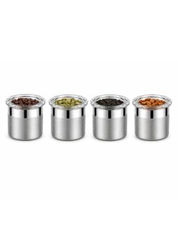 Culinex by thinKitchen - 4 Pcs x 120ml Airtight SS Storage Jar Set with Acrylic Lid (Pack of 4)