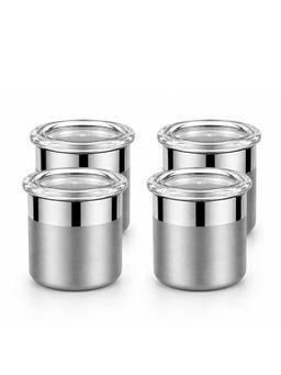 Culinex by thinKitchen - 18/8 SS 4 Pcs x 100ml Airtight Storage Jar Set with Acrylic Lid (Pack of 4)