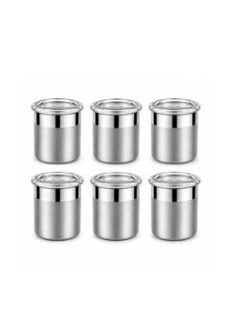 Culinex by thinKitchen - 18/8 SS 6 Pcs x 100ml Airtight Storage Jar Set with Acrylic Lid (Pack of 6)