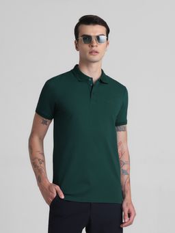 Jack & Jones - Green Slim Fit Stretch Polo T-Shirt