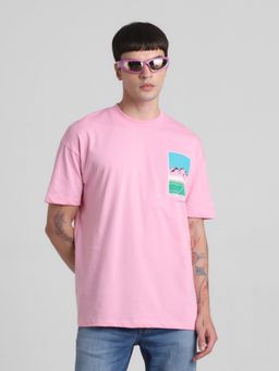 Jack & Jones - Pink Oversized Drop Shoulder T-Shirt