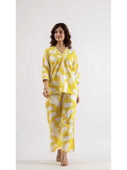Mamicha - Yellow Abstract Ease Co-Ord Set
