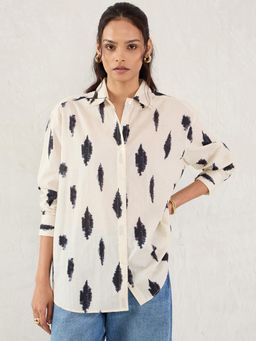 Femmella - Off-White Abstract Printed Shirt