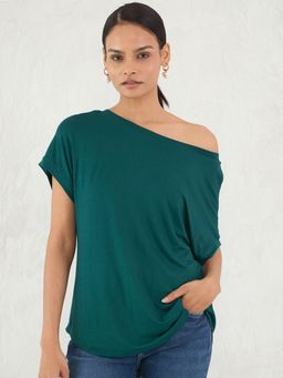 Femmella - Green Knit Off Shoulder Top