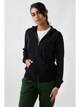 Creatures of Habit - Flat Knit Zip Hoodie Carbon Black