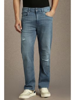 Louis Philippe - Men Blue Mid Relaxed Fit Jeans