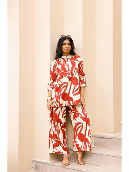Gahan - Cotton Digital Printed Co-Ord Set - Red