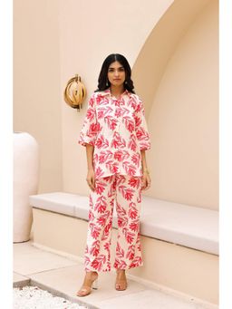 Gahan - Cotton Digital Printed Co-Ord Set - Red