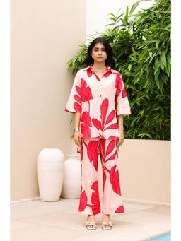 Gahan - Cotton Digital Printed Co-Ord Set - Red