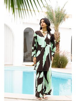 Gahan - Cotton Digital Printed Co-Ord Set - Brown