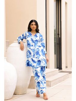 Gahan - Cotton Digital Printed Co-Ord Set - Blue