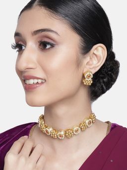 I Jewels - Navratri Oxidised Jewellery Antique Choker Necklace Set