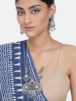 I Jewels - Traditional Stylish Necklace with Earrings
