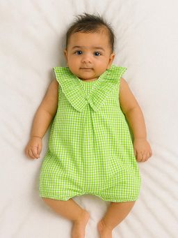 Somersault - Minty Lemonade Gingham Cotton Romper