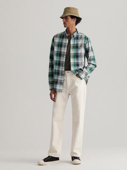 GANT - Men Green Checked Regular Fit Shirt