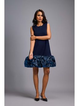 Deepika Arora - Women's Navy Blue Sequined Sleeveless Dress
