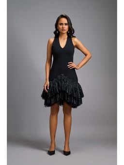 Deepika Arora - Women's Black Sequined Sleeveless Dress