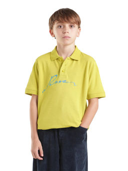 RARE ONES - Boys Yellow Cotton Blend Polo T-shirt