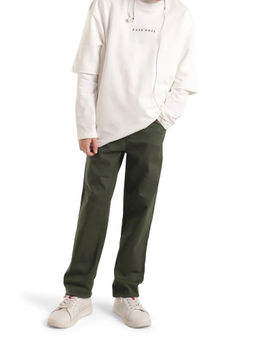 RARE ONES - Boys Olive Cotton Blend Trouser