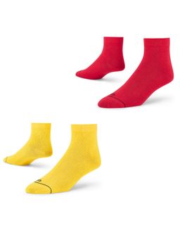 Dynamocks - Women Cotton Ankle Length Socks - Multi-Color (Pack of 2)