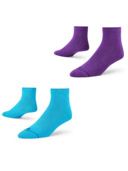 Dynamocks - Women Cotton Ankle Length Socks - Multi-Color (Pack of 2)