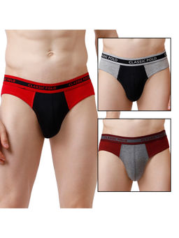 Classic Polo - Men Solid Cotton Slim Fit Briefs (Pack of 3)
