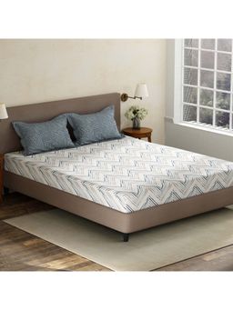 Layers - Grey Geometric Cotton Bedsheet with Pillow Covers (King)