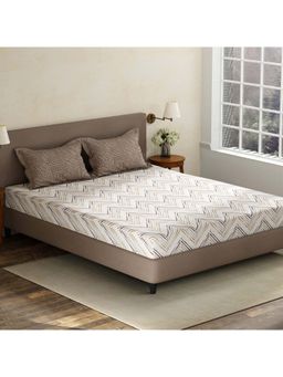 Layers - Brown Geometric Cotton Bedsheet with Pillow Covers (King)
