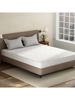 Layers - Grey Floral Cotton Bedsheet with Pillow Covers (King)