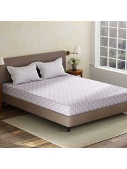 Layers - Purple Floral Cotton Bedsheet with Pillow Covers (King)
